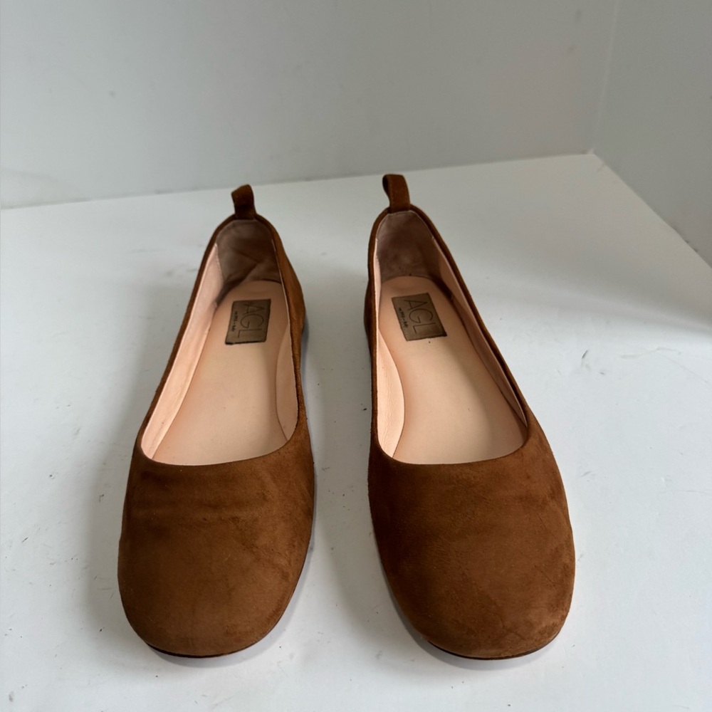 AGL Cognac Brown Kim Suede Ballet Flats Womens EU 40 - Picture 3 of 16